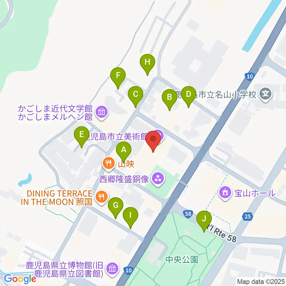 鹿児島市立美術館周辺の駐車場・コインパーキング一覧地図