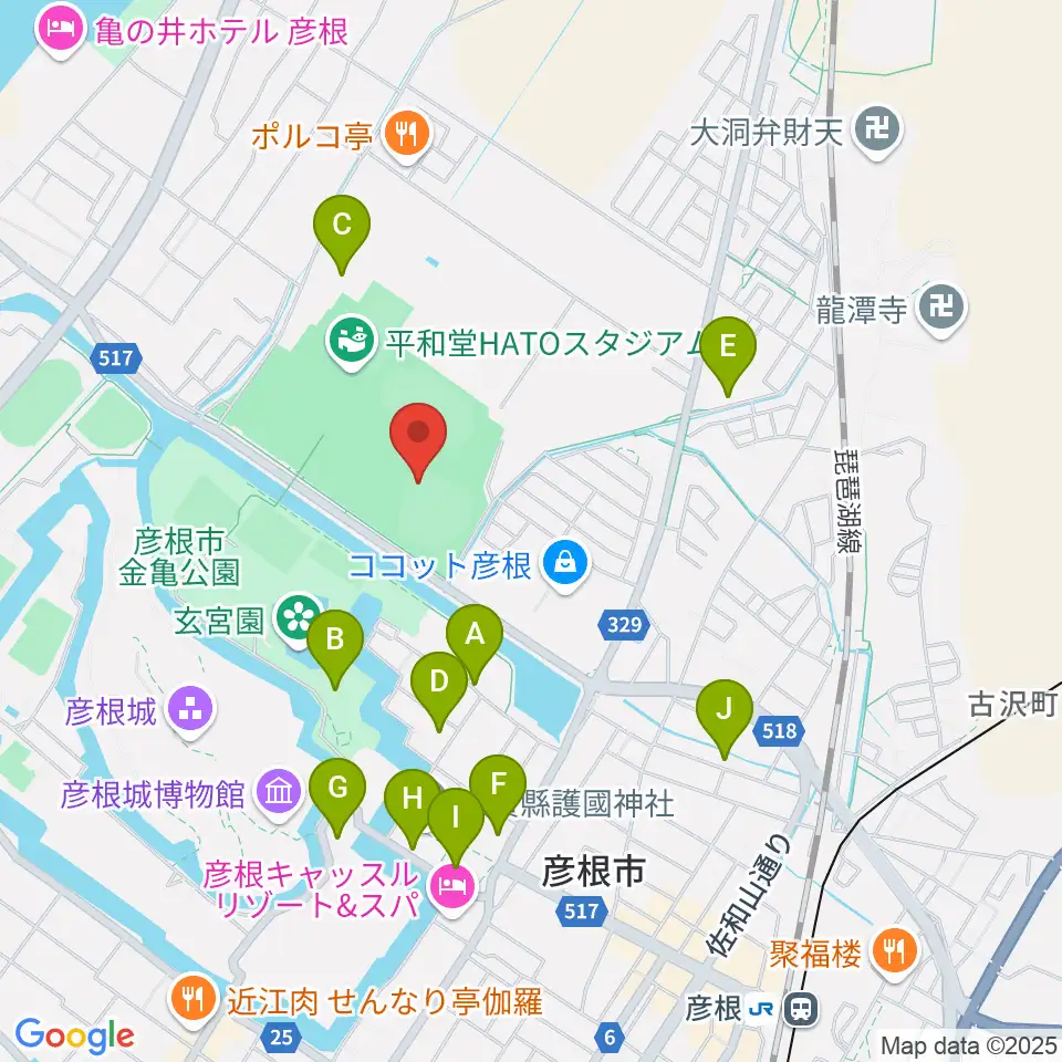 HPLベースボールパーク周辺の駐車場・コインパーキング一覧地図