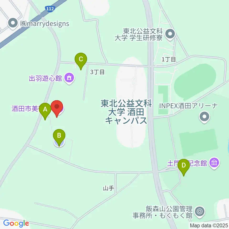 酒田市美術館周辺の駐車場・コインパーキング一覧地図