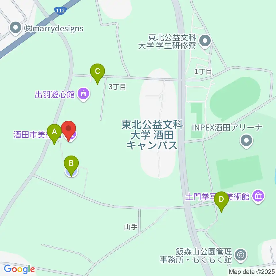 酒田市美術館周辺の駐車場・コインパーキング一覧地図