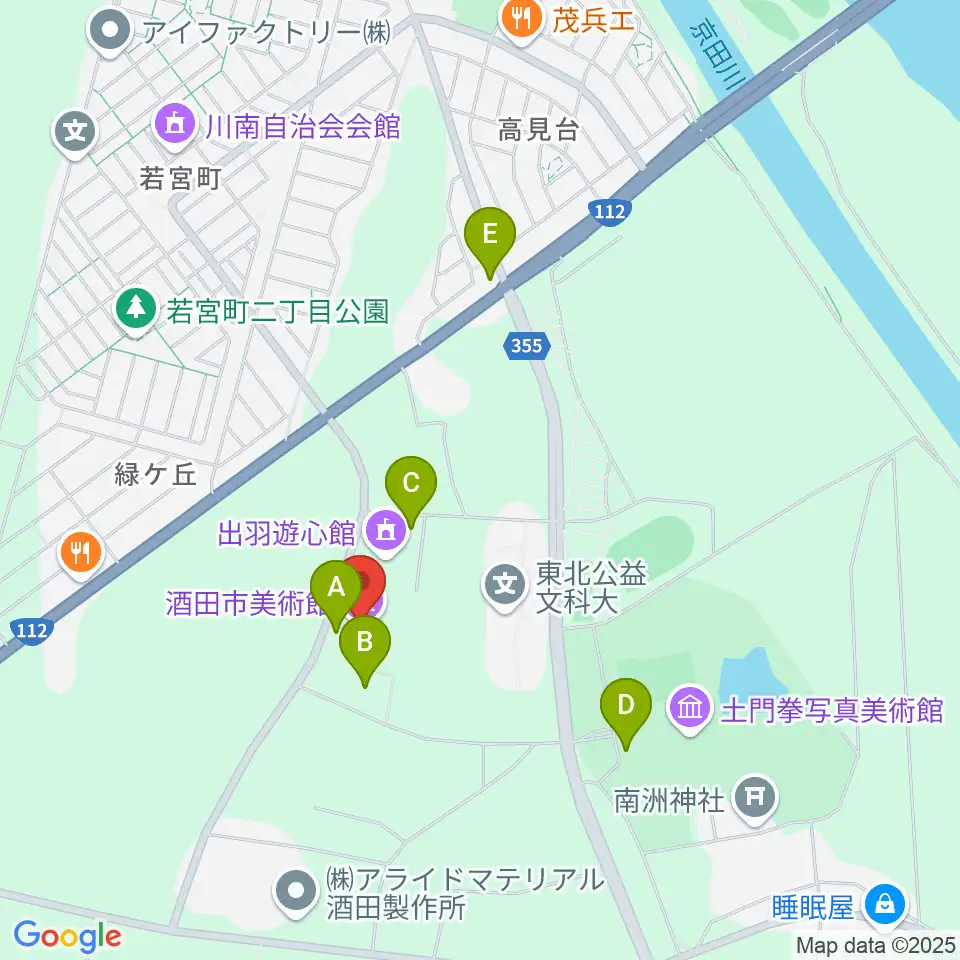 酒田市美術館周辺の駐車場・コインパーキング一覧地図