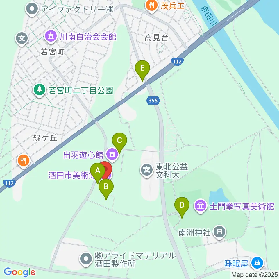酒田市美術館周辺の駐車場・コインパーキング一覧地図