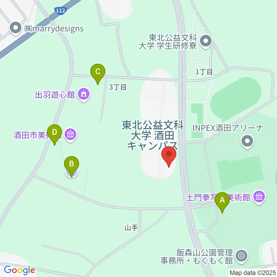 酒田市公益ホール周辺の駐車場・コインパーキング一覧地図
