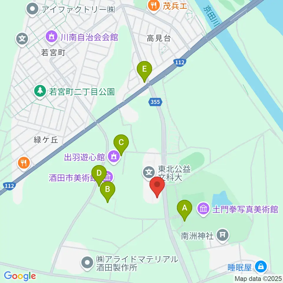 酒田市公益ホール周辺の駐車場・コインパーキング一覧地図