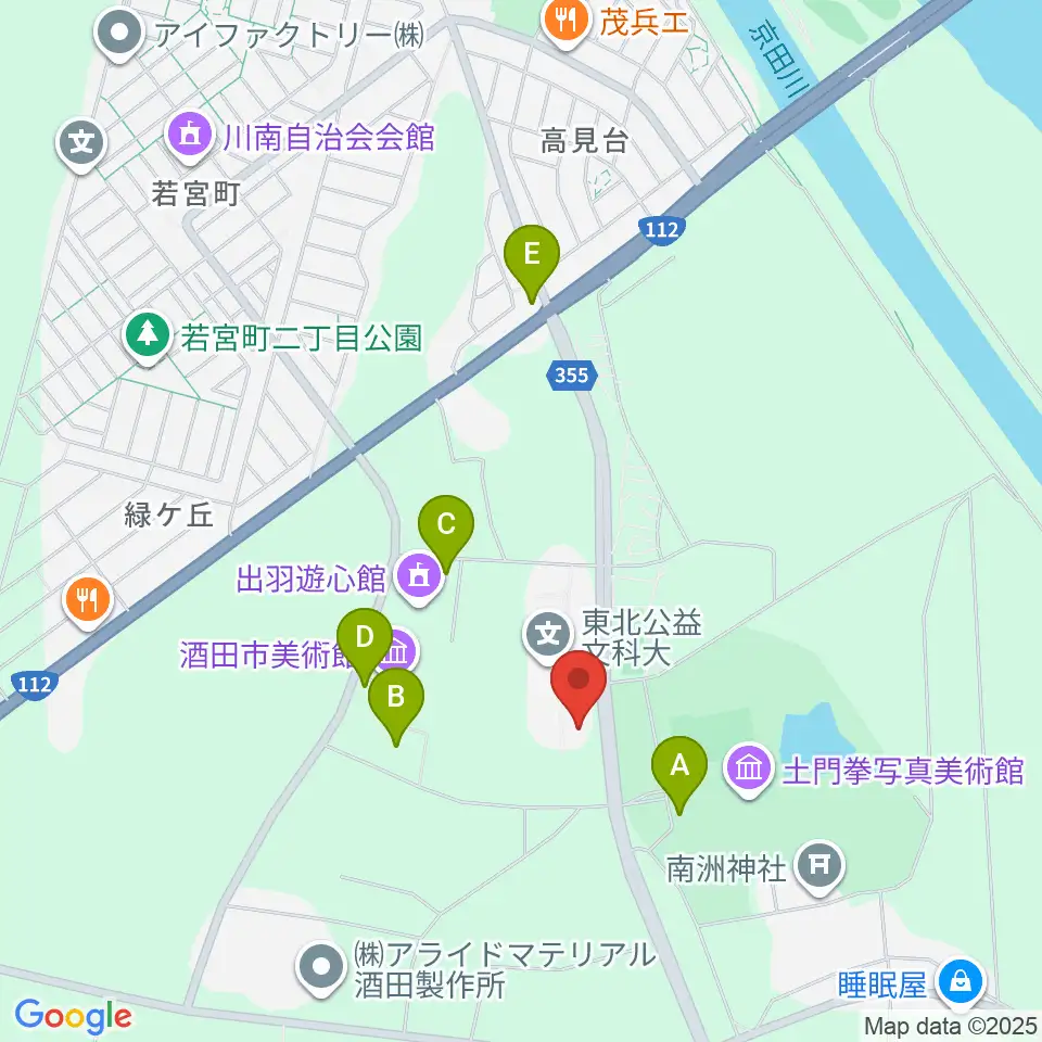 酒田市公益ホール周辺の駐車場・コインパーキング一覧地図