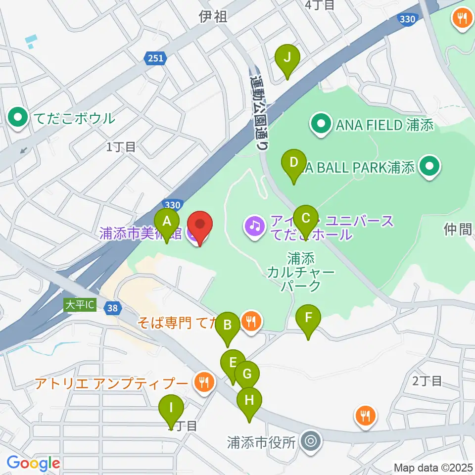 浦添市美術館周辺の駐車場・コインパーキング一覧地図