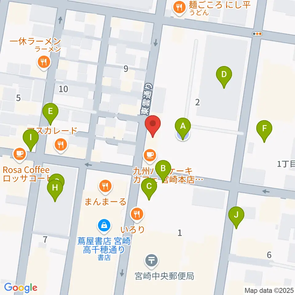 宮崎キネマ館周辺の駐車場・コインパーキング一覧地図
