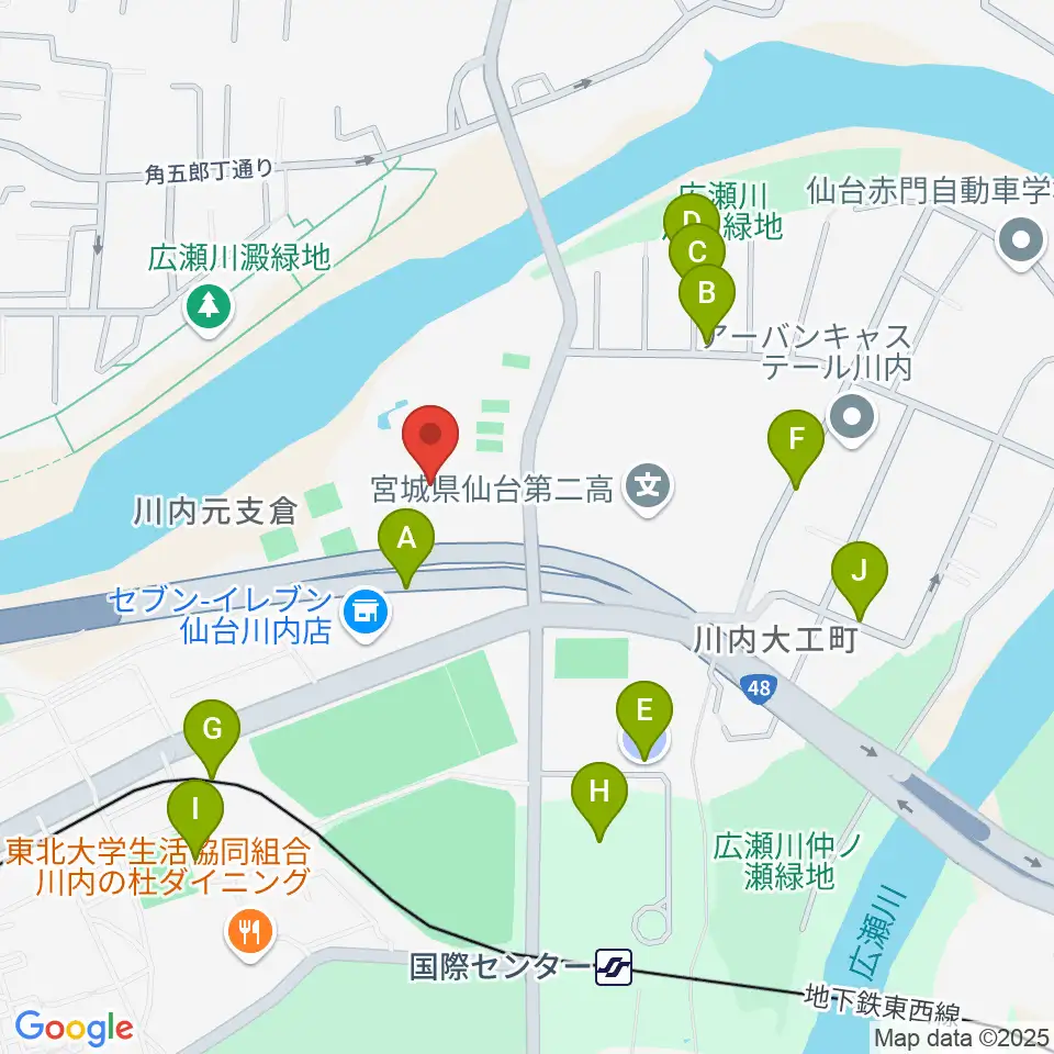 宮城県美術館周辺の駐車場・コインパーキング一覧地図