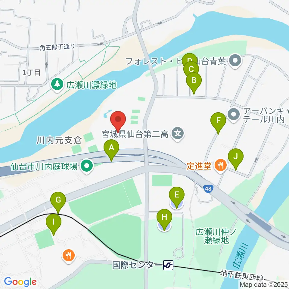 宮城県美術館周辺の駐車場・コインパーキング一覧地図