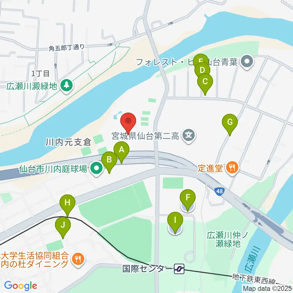 宮城県美術館周辺の駐車場・コインパーキング一覧地図