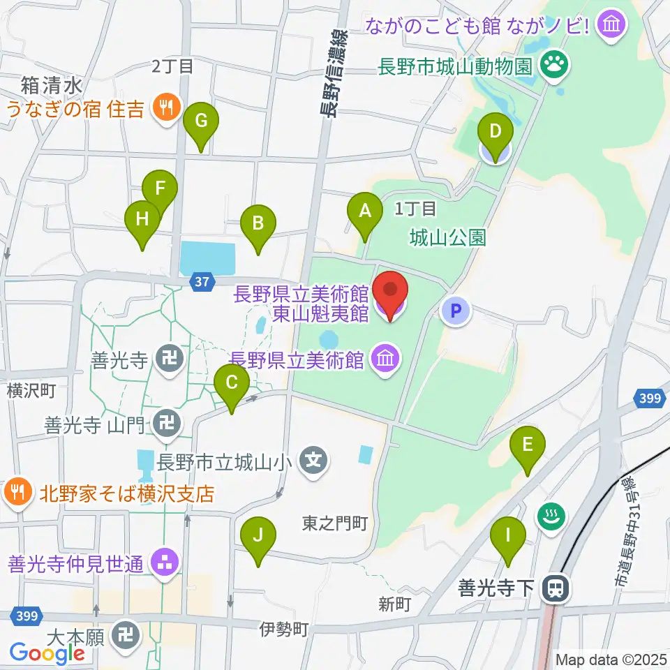 東山魁夷館周辺の駐車場・コインパーキング一覧地図