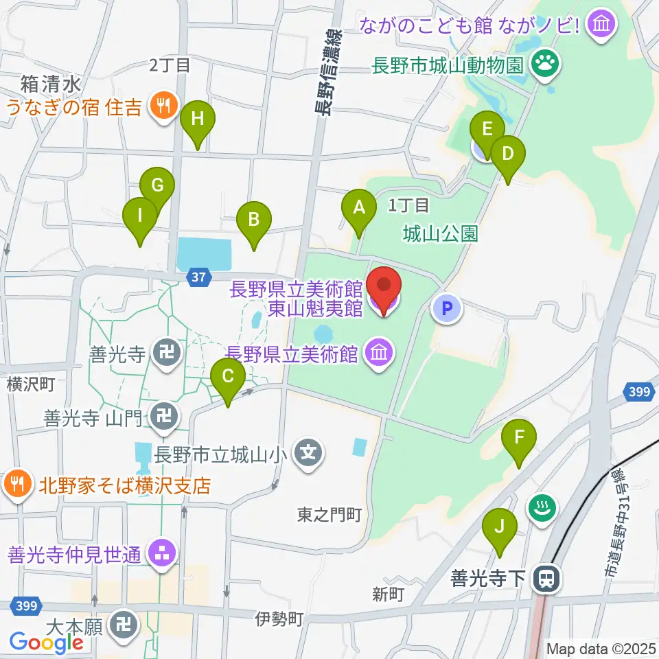 東山魁夷館周辺の駐車場・コインパーキング一覧地図