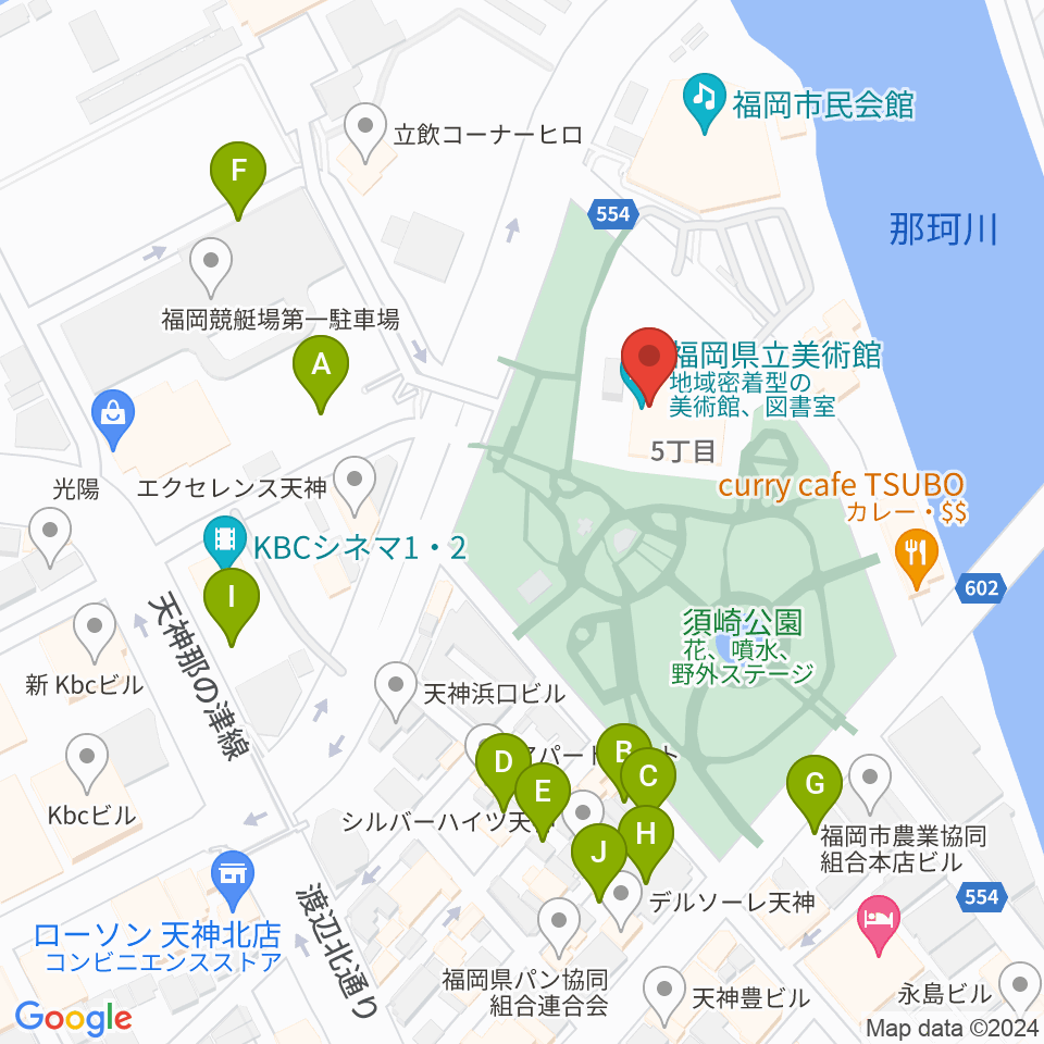 福岡県立美術館周辺の駐車場・コインパーキング一覧地図