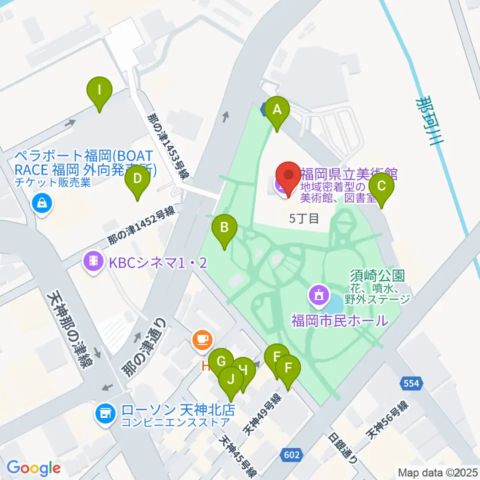 福岡県立美術館周辺の駐車場・コインパーキング一覧地図