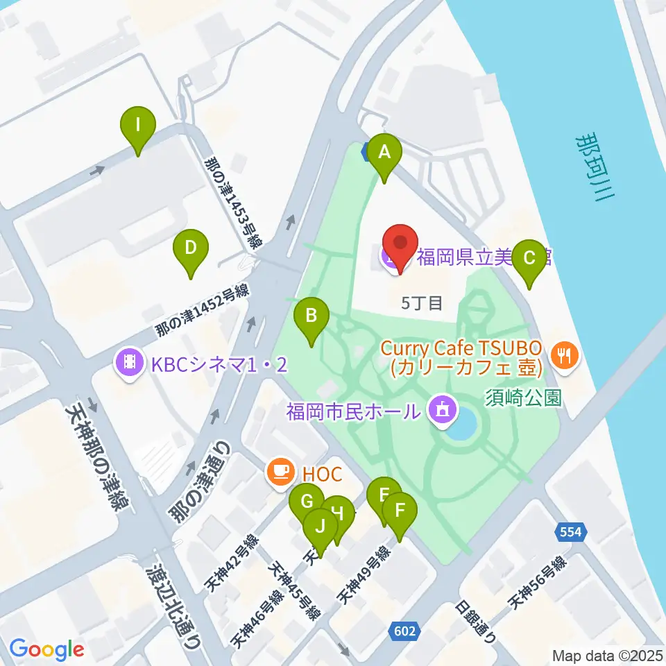 福岡県立美術館周辺の駐車場・コインパーキング一覧地図