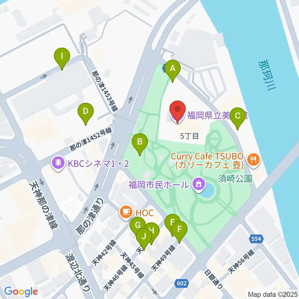 福岡県立美術館周辺の駐車場・コインパーキング一覧地図