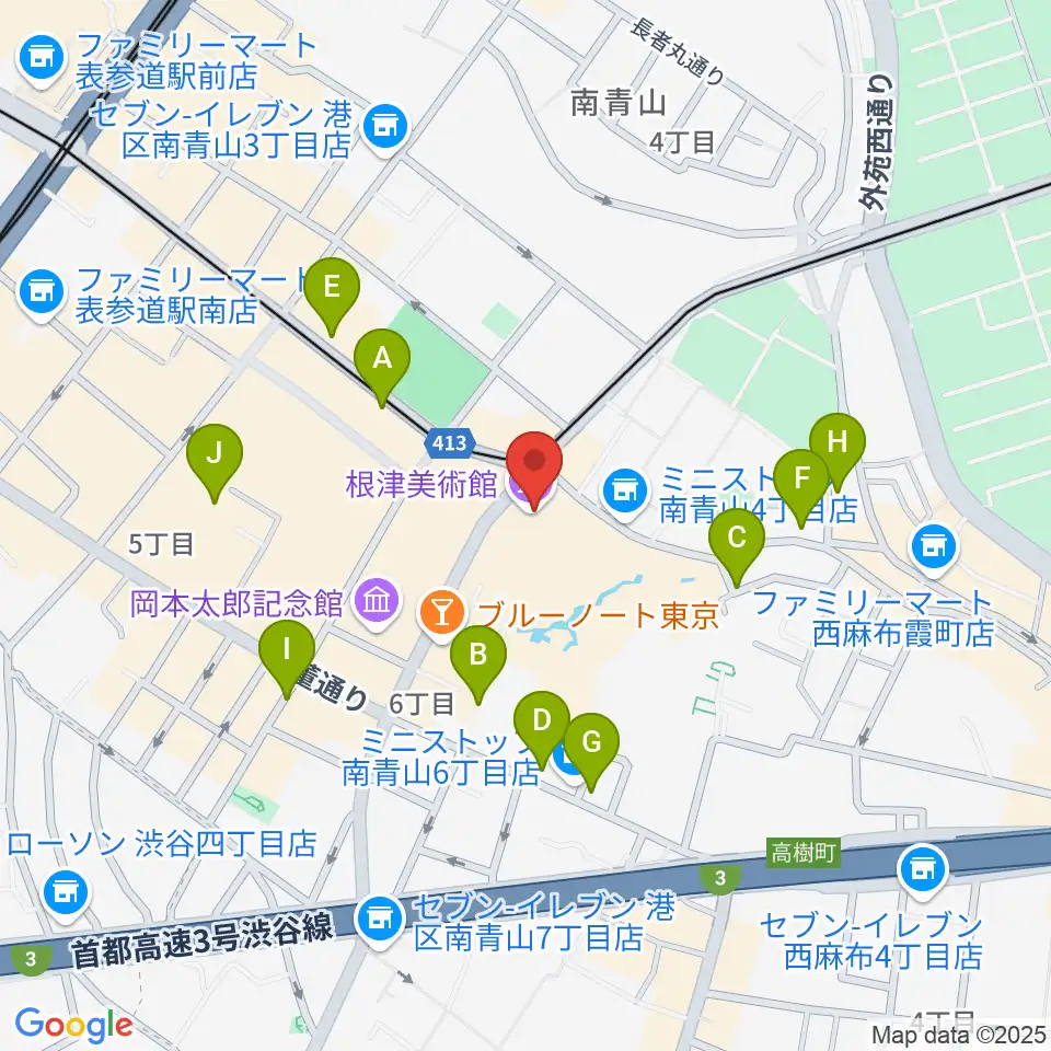 根津美術館周辺の駐車場・コインパーキング一覧地図