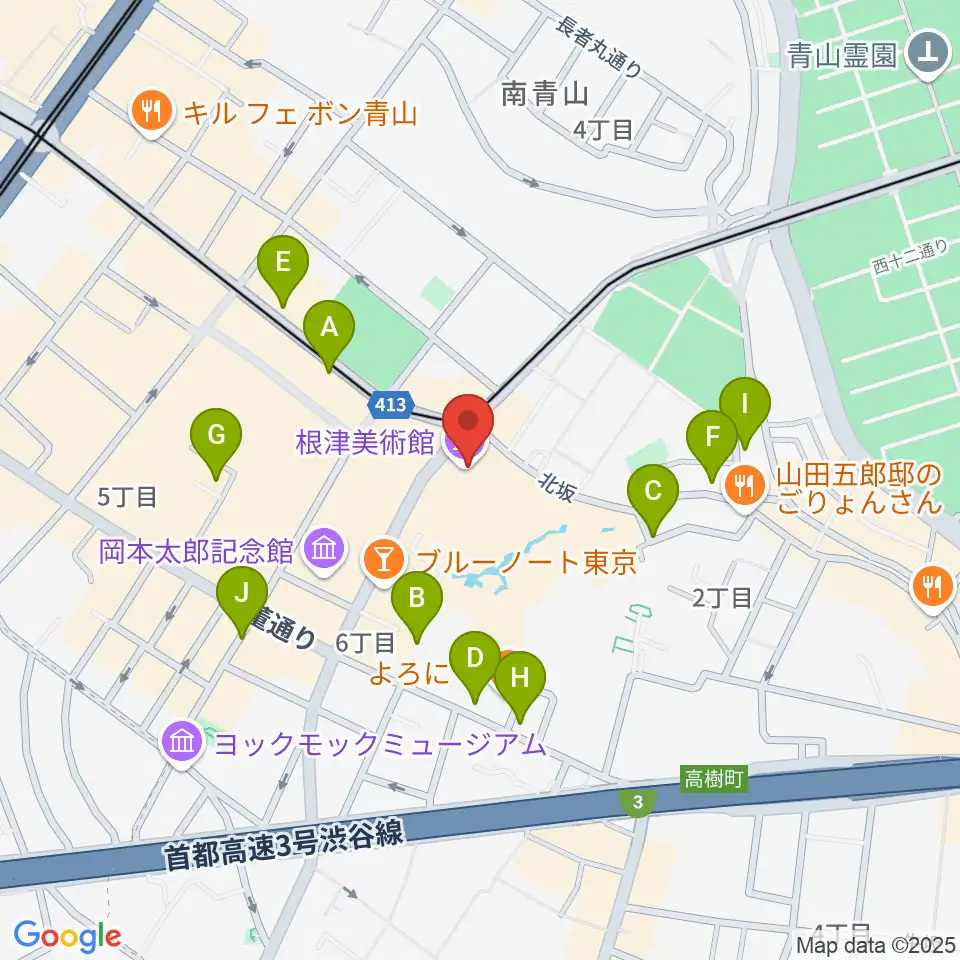 根津美術館周辺の駐車場・コインパーキング一覧地図
