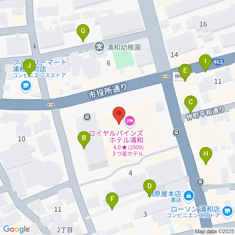 うらわ美術館周辺の駐車場・コインパーキング一覧地図