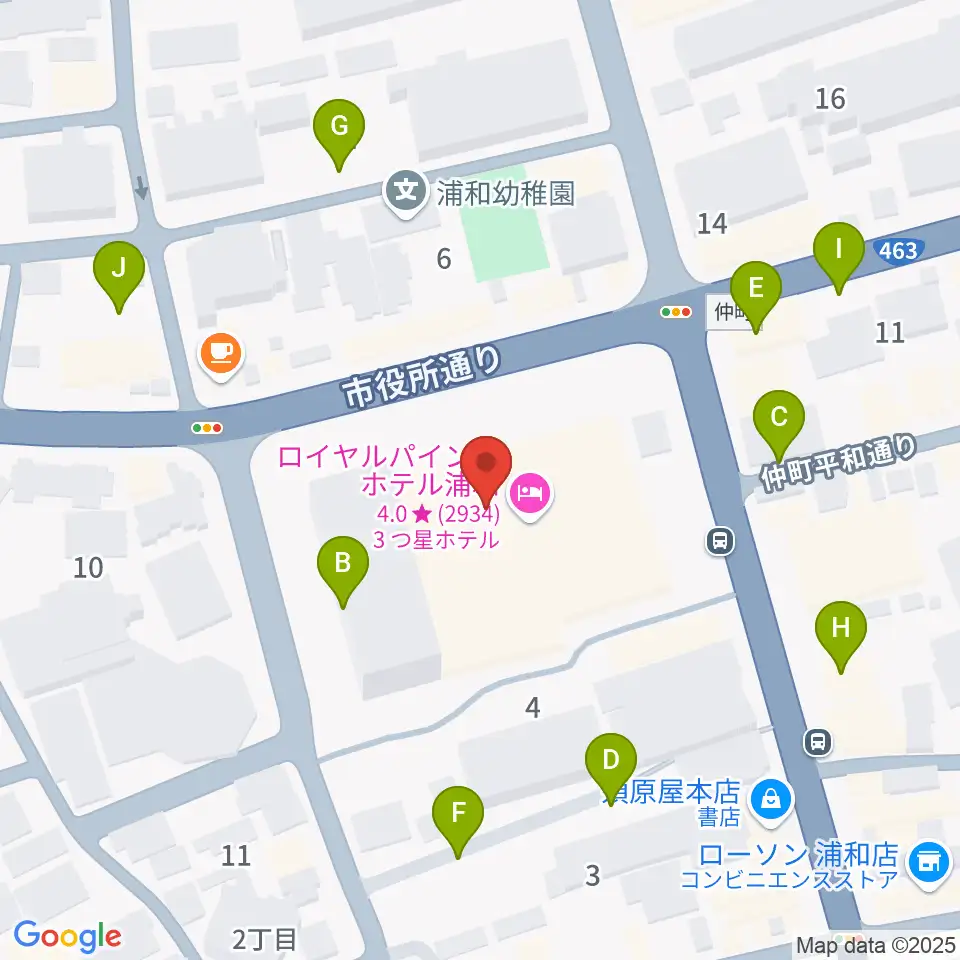 うらわ美術館周辺の駐車場・コインパーキング一覧地図