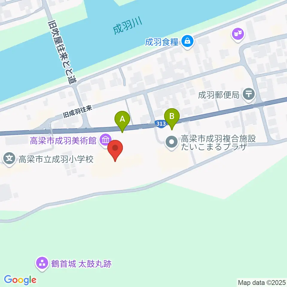 高梁市成羽美術館周辺の駐車場・コインパーキング一覧地図