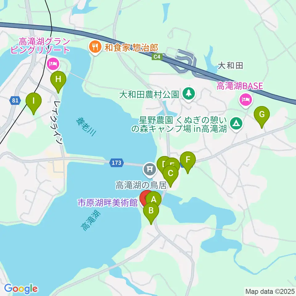 市原湖畔美術館周辺の駐車場・コインパーキング一覧地図