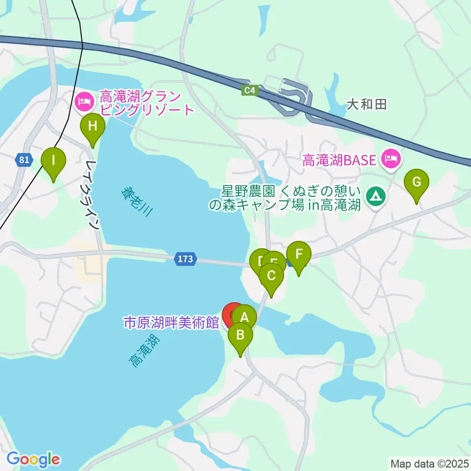 市原湖畔美術館周辺の駐車場・コインパーキング一覧地図