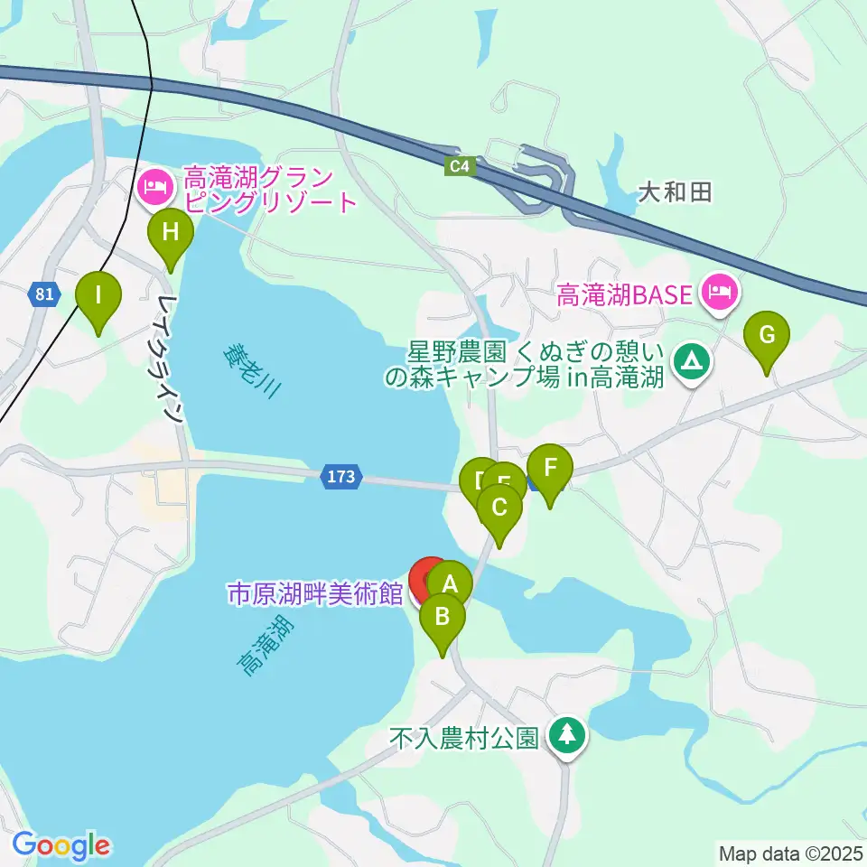 市原湖畔美術館周辺の駐車場・コインパーキング一覧地図