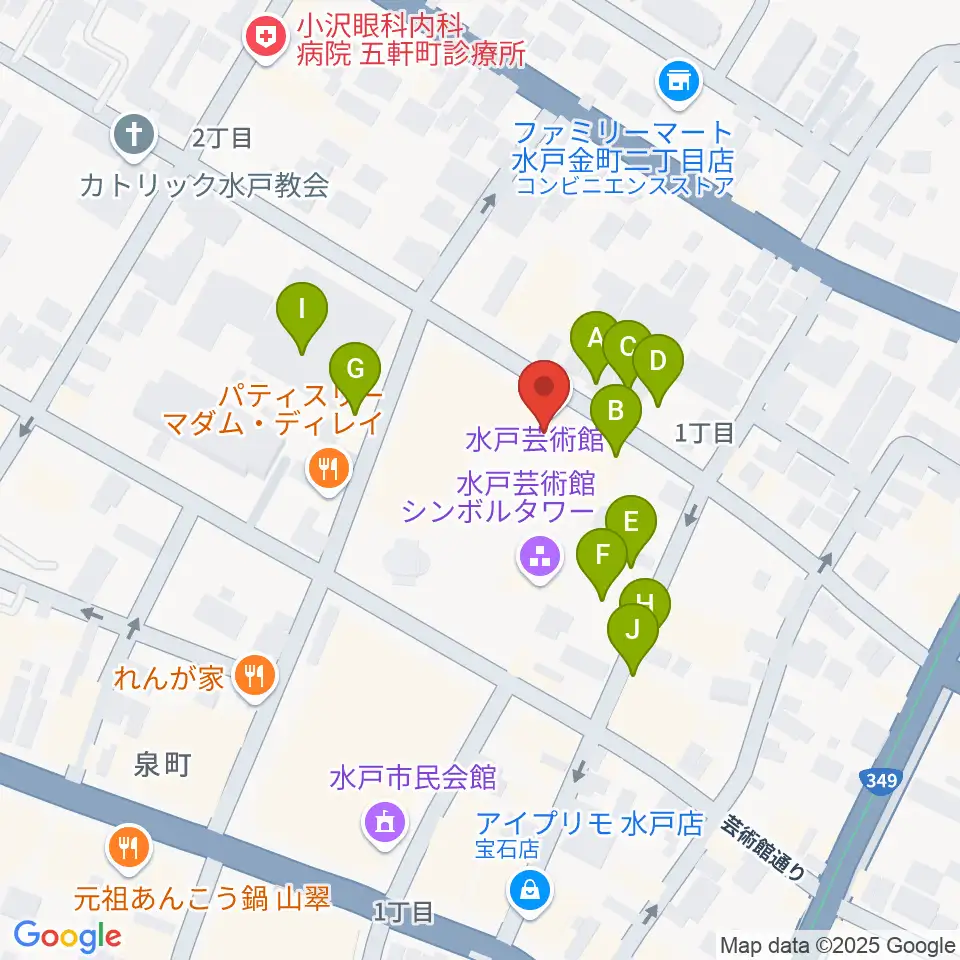 水戸芸術館 現代美術ギャラリー周辺の駐車場・コインパーキング一覧地図
