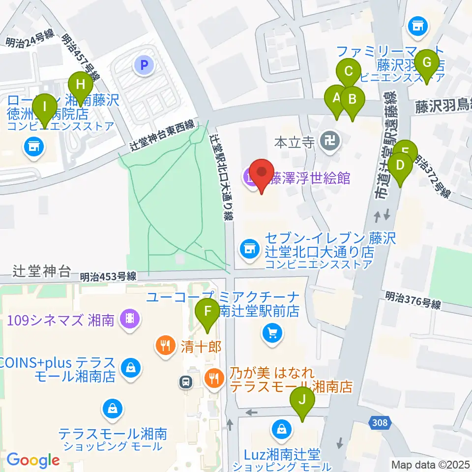 藤沢市アートスペース周辺の駐車場・コインパーキング一覧地図