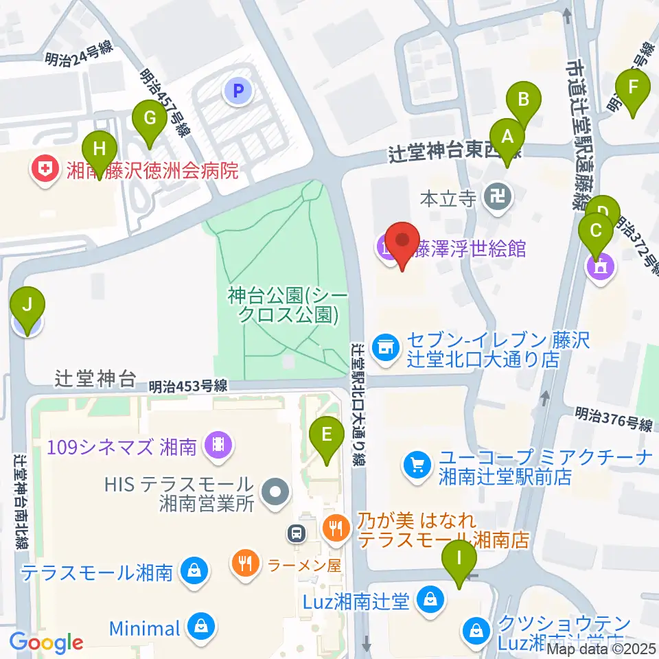 藤沢市アートスペース周辺の駐車場・コインパーキング一覧地図