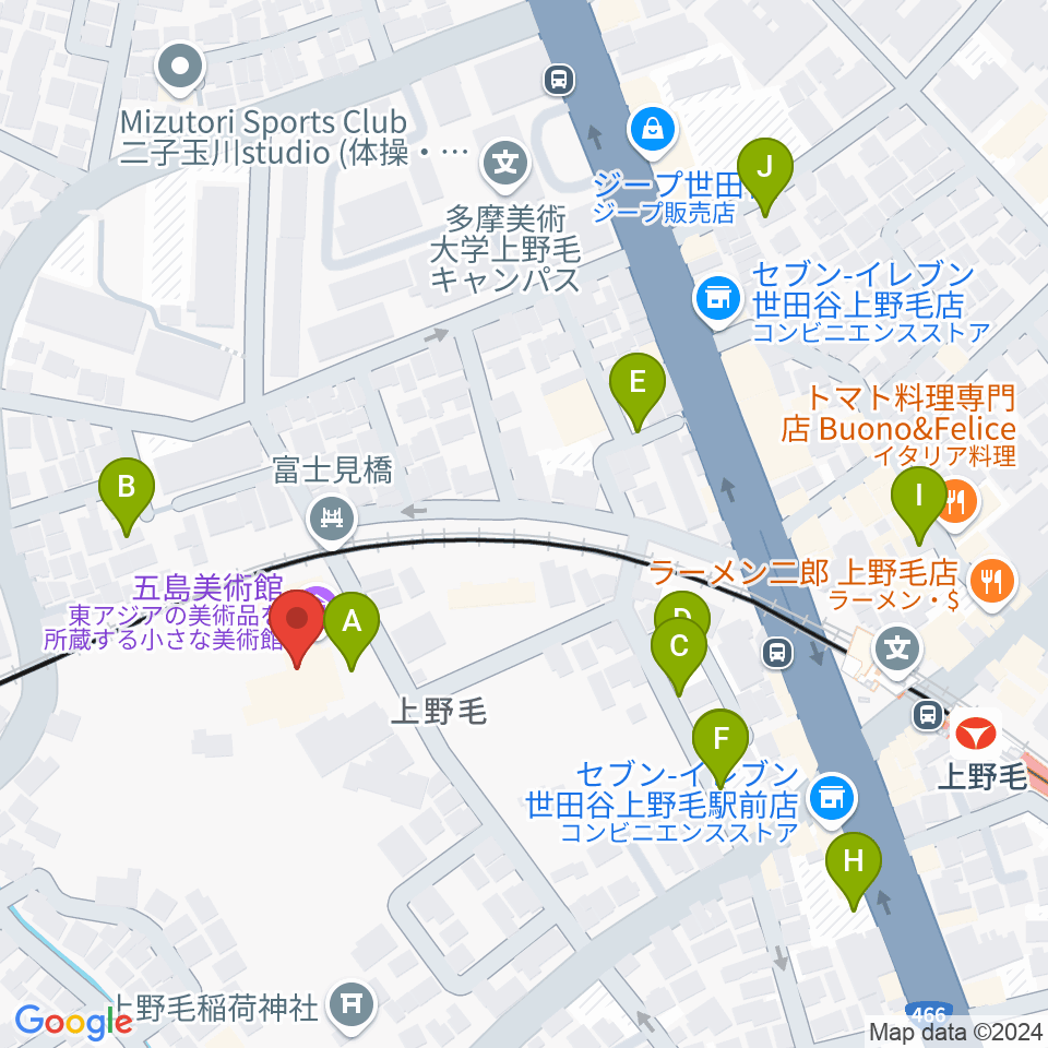 五島美術館周辺の駐車場・コインパーキング一覧地図