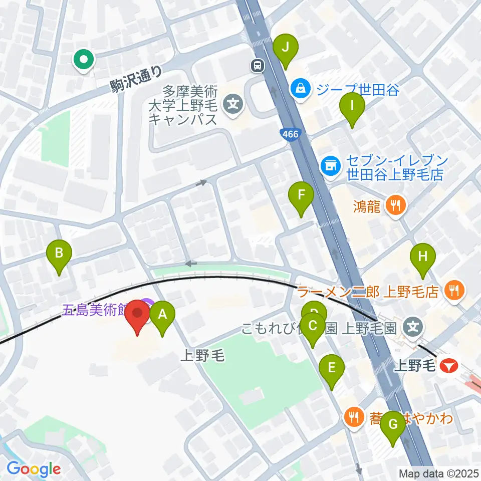 五島美術館周辺の駐車場・コインパーキング一覧地図