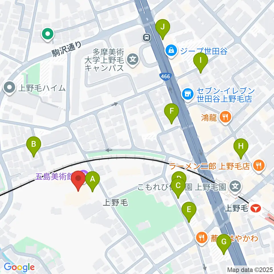 五島美術館周辺の駐車場・コインパーキング一覧地図
