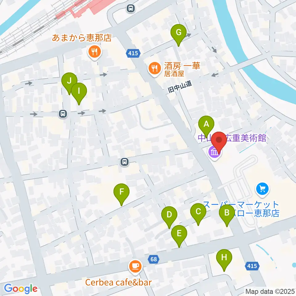 中山道広重美術館周辺の駐車場・コインパーキング一覧地図