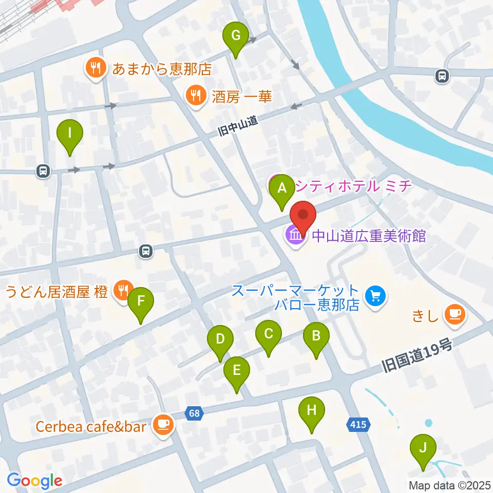 中山道広重美術館周辺の駐車場・コインパーキング一覧地図