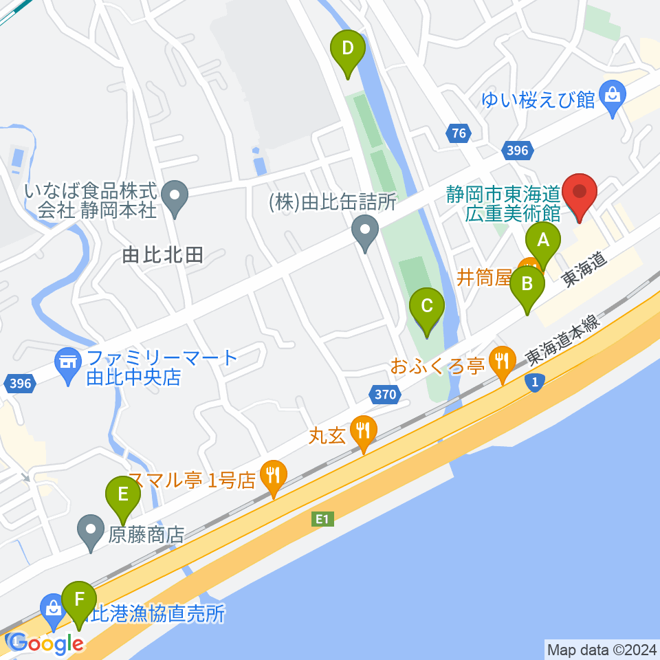 東海道広重美術館周辺の駐車場・コインパーキング一覧地図