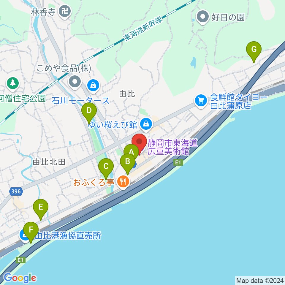 東海道広重美術館周辺の駐車場・コインパーキング一覧地図