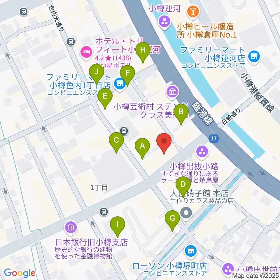 小樽芸術村 似鳥美術館周辺の駐車場・コインパーキング一覧地図