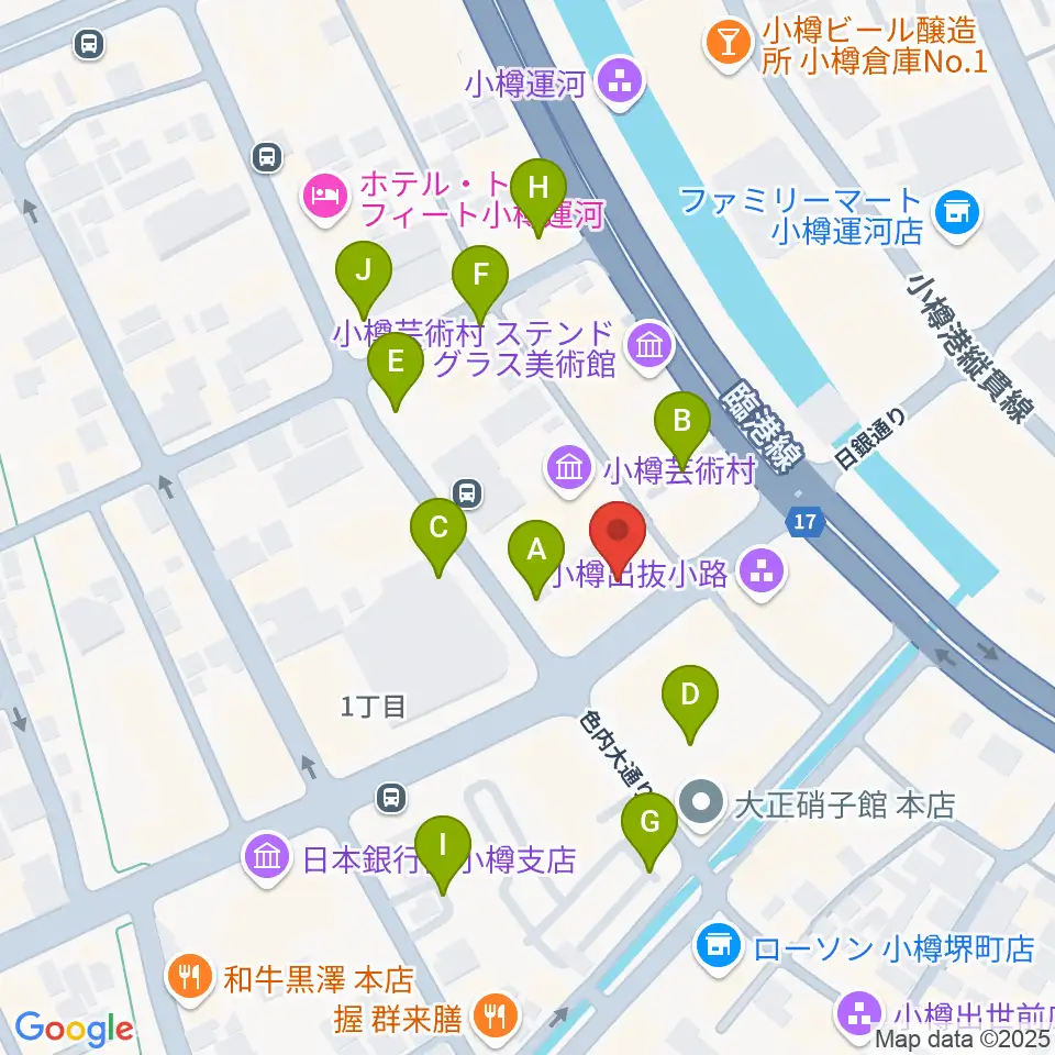 小樽芸術村 似鳥美術館周辺の駐車場・コインパーキング一覧地図