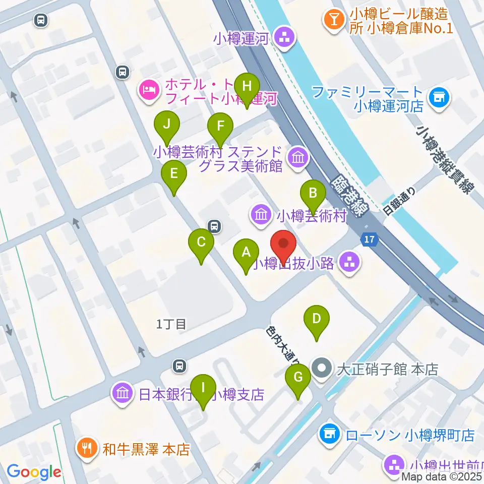 小樽芸術村 似鳥美術館周辺の駐車場・コインパーキング一覧地図