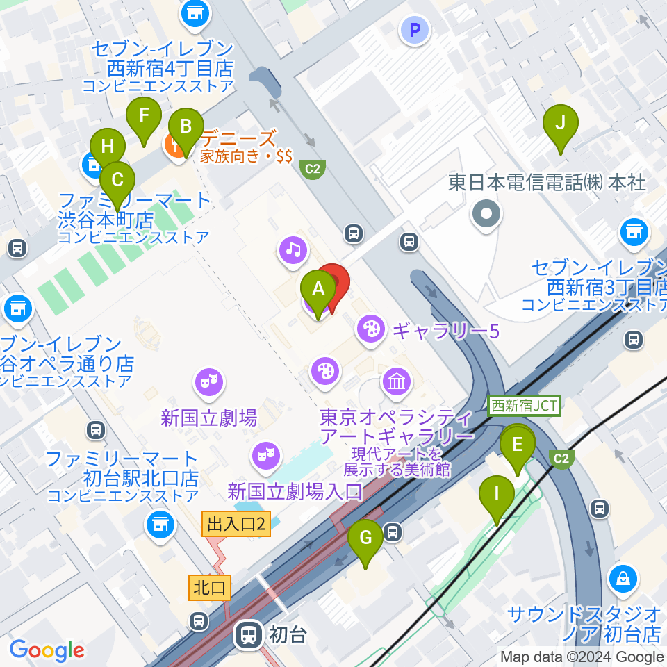 東京オペラシティアートギャラリー周辺の駐車場・コインパーキング一覧地図