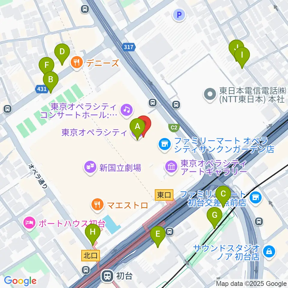 東京オペラシティアートギャラリー周辺の駐車場・コインパーキング一覧地図
