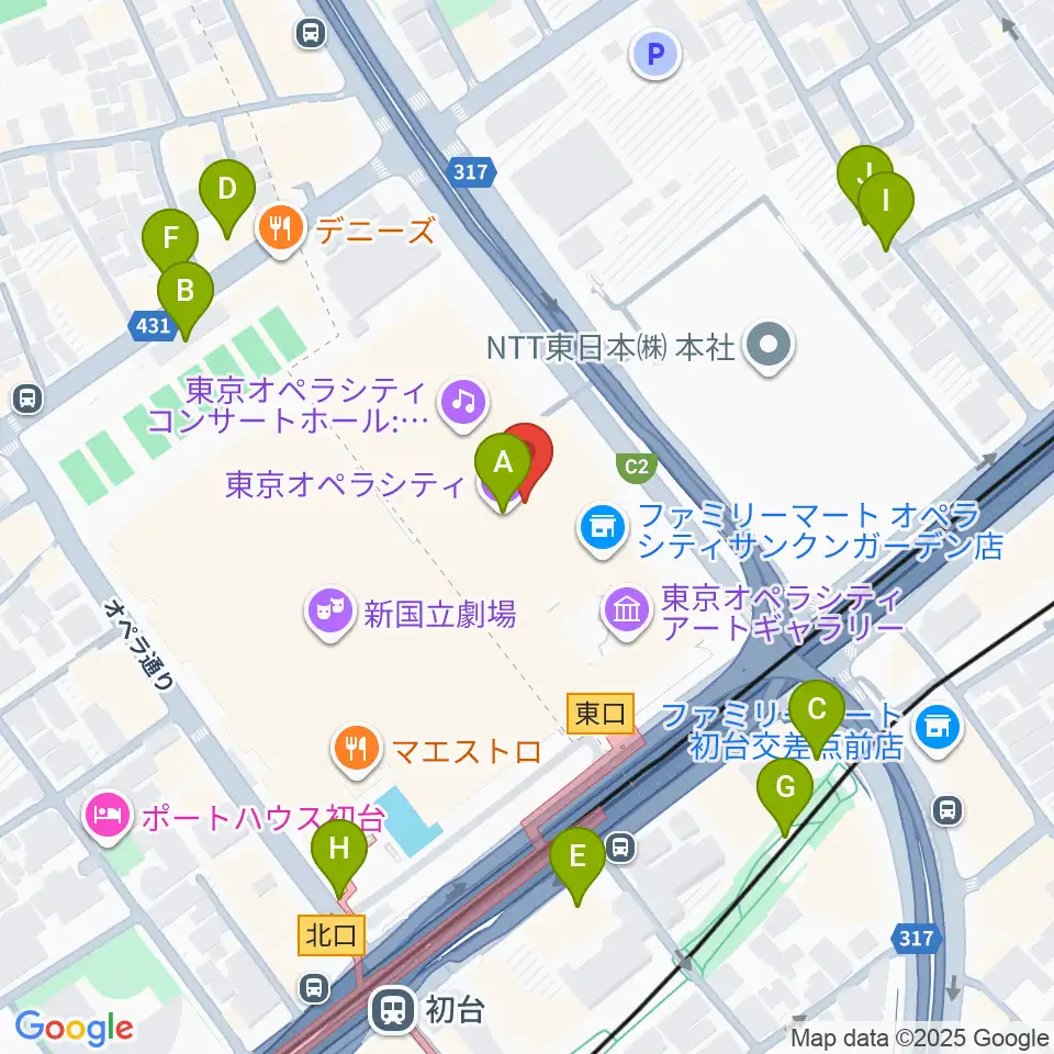 東京オペラシティアートギャラリー周辺の駐車場・コインパーキング一覧地図