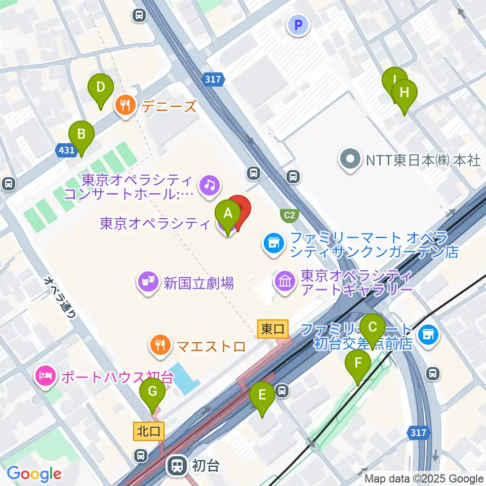 東京オペラシティアートギャラリー周辺の駐車場・コインパーキング一覧地図