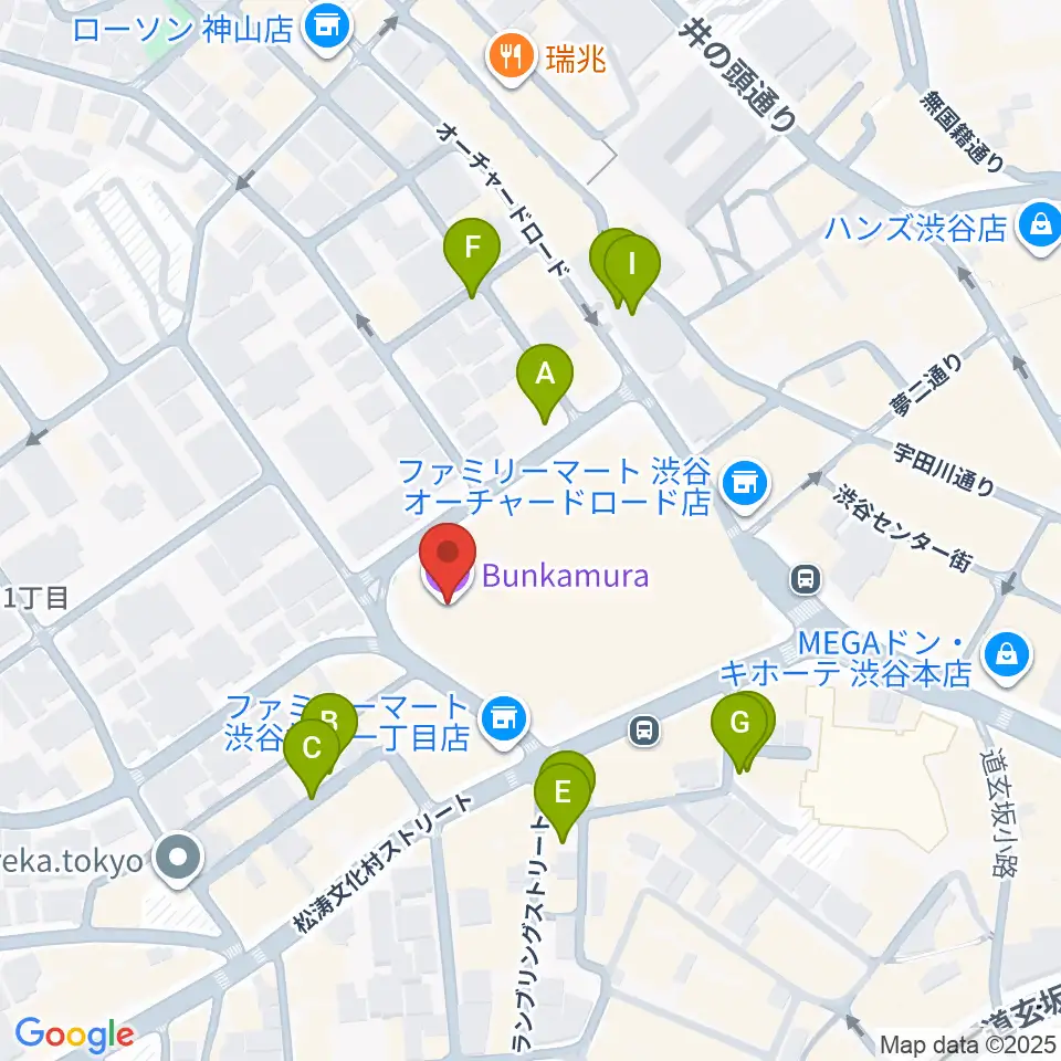 Bunkamuraザ・ミュージアム周辺の駐車場・コインパーキング一覧地図