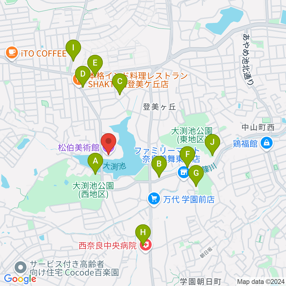 松伯美術館周辺の駐車場・コインパーキング一覧地図