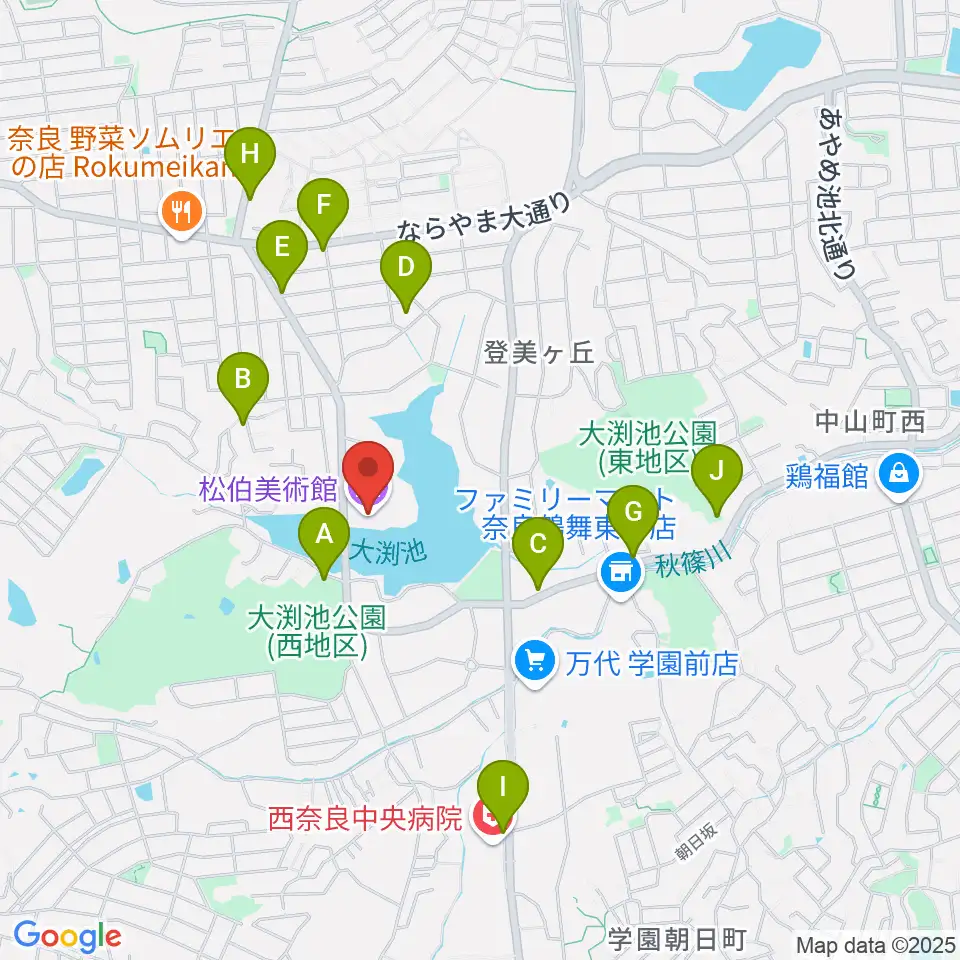 松伯美術館周辺の駐車場・コインパーキング一覧地図