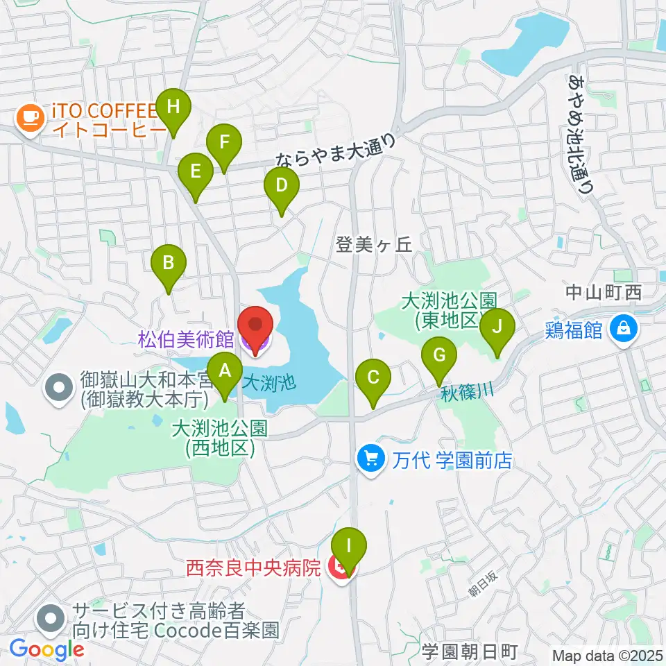 松伯美術館周辺の駐車場・コインパーキング一覧地図