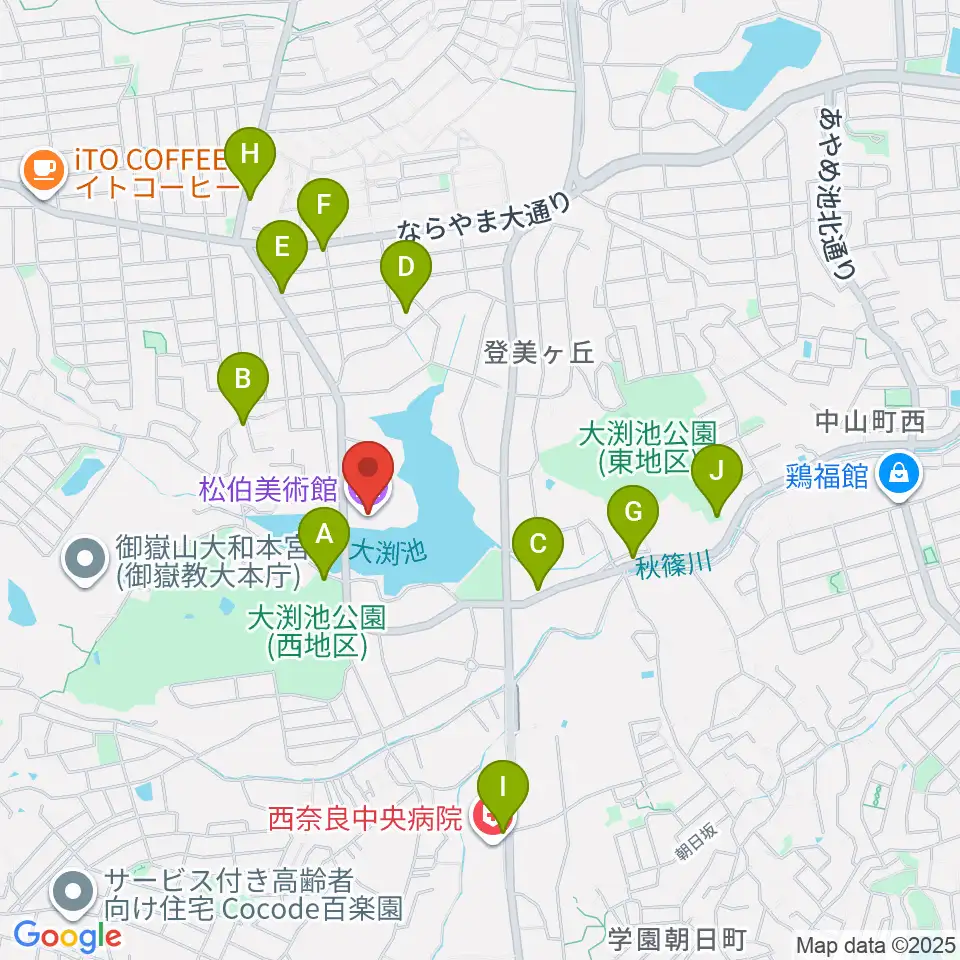 松伯美術館周辺の駐車場・コインパーキング一覧地図